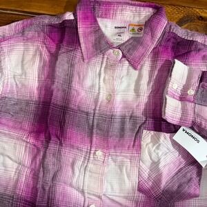 Sonoma Adaptive Button Down Shirt Womens XL Purple Plaid Magnetic Closure NEW